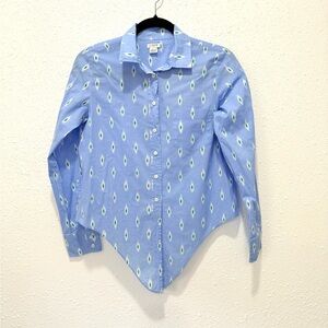 J. Crew Light Blue 100%cotton Diamond Pattern Shirt XS‎